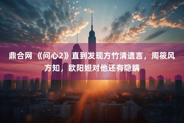 鼎合网 《问心2》直到发现方竹清遗言，周筱风方知，欧阳妲对他还有隐瞒